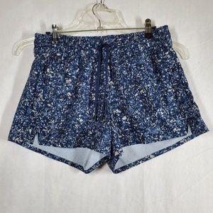 Athleta Shorts Gray Blue Speckled Drawstring Stretch Waist 4 Pockets Size 4